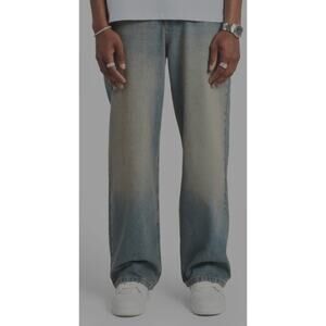 NWT Cernucci Baggy Fit Jeans Antique Wash Streetwear Denim 32